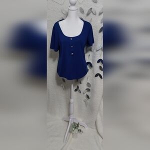 Royal Blue Crop Top Short Sleeve Shein Size 0XL